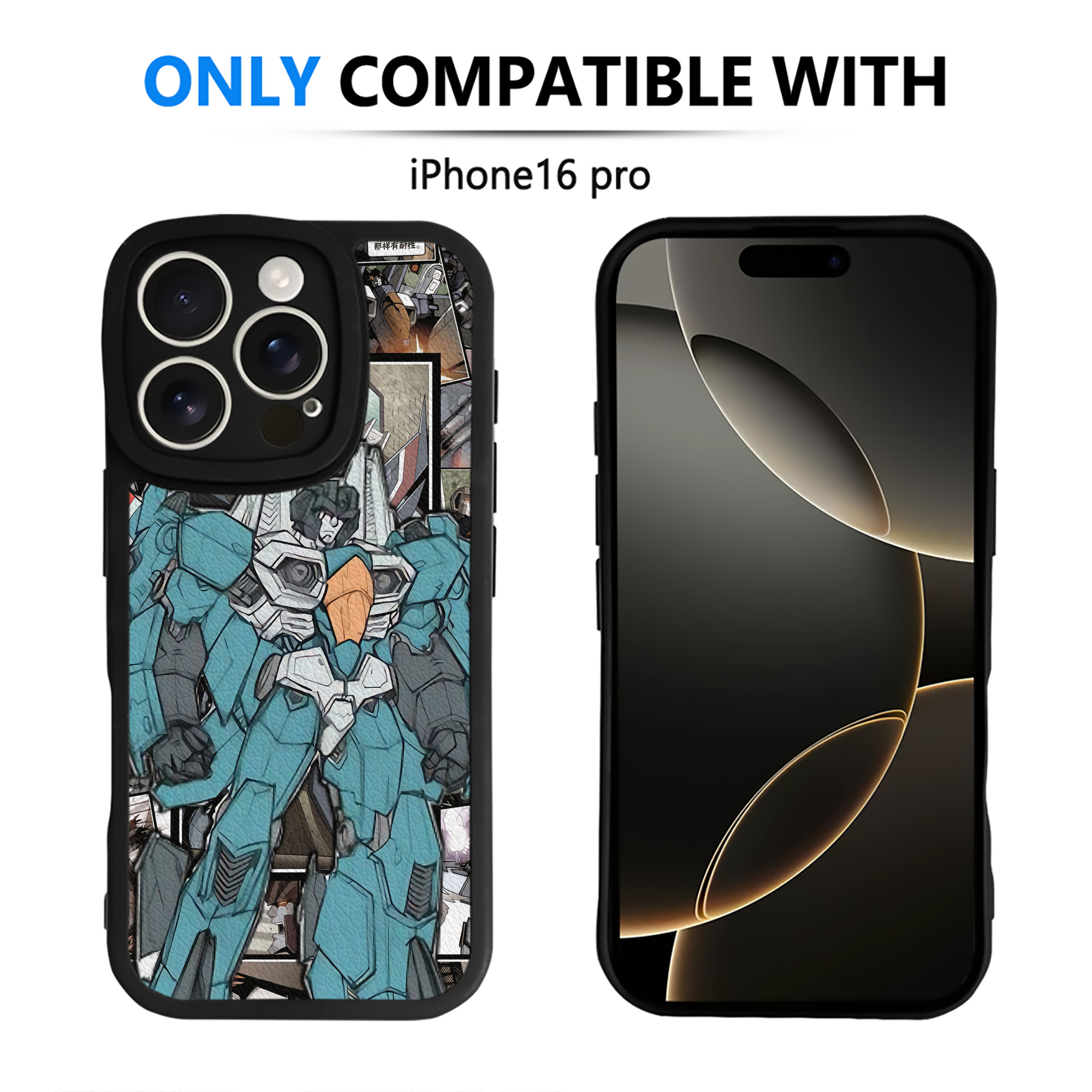 （画像用） Transformers トランスフォーマー 【iPhone 16シリーズ対応】シリコンスマホケース（レザー調） 材質：シリコン